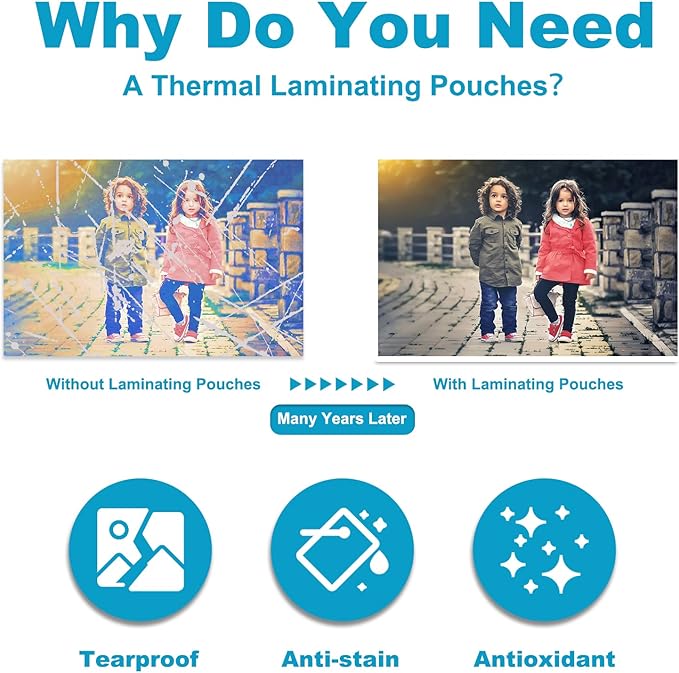 5 Mil Laminating Sheets, Holds 8.5 x 11 Inch Sheets 200 Pack, Thermal Laminating Pouches for Laminator, 9 X 11.5-inches/Letter Size Thermal Laminating Paper, Round Corner