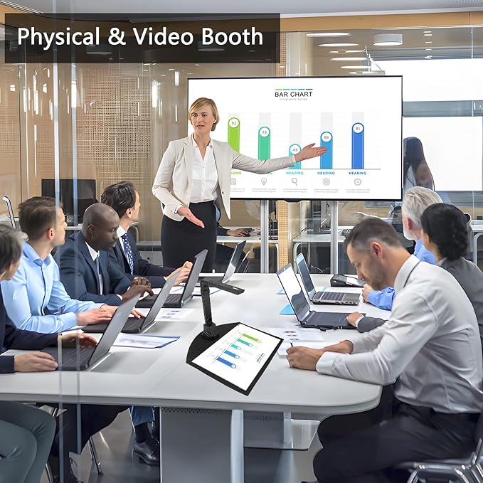 NetumScan 13MP Book Document Camera for Teachers, Multi-Language OCR Recognition by AI Technology, Foldable & Portable, Real-time Projection, Video Recording, Capture Size A3/A4-Windows,Mac OS,Linux