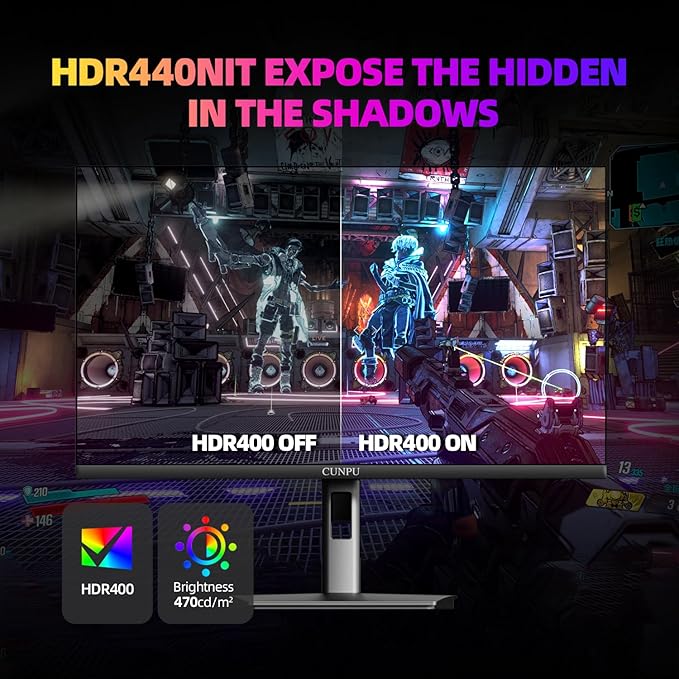 27 Inch QHD 2560 x 1440 Gaming Monitor, 180Hz (Up to 200Hz),1ms GTG, Fast IPS, DCI-P3 93%, High Brightness 450cd/㎡, G-Sync & FreeSync, Tilt Stand, DP/HDMI, 144Hz 2K Monitor