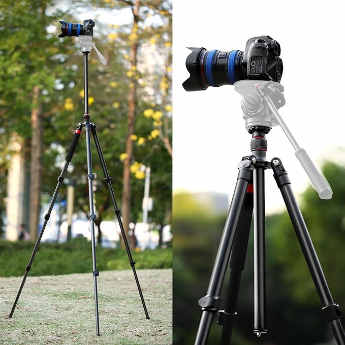 Camera Tripod, 70" Video Tripod Without Head, Aluminum Heavy Duty Tripod with Carry Bag, Professional Camera Tripods & Monopods, Compatible with Canon, Sony, DSLR, Camcorder 33lbs (TM70)