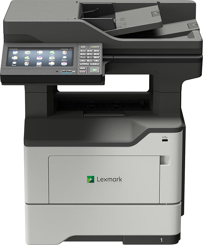 Lexmark MX622adhe Monochrome Laser Printer, Integrated Duplex, Energy Star, 7-inch Color Touch Screen, Print Speed: Up to 50 ppm, Recommended Monthly Page Volume: 2,000-20,000 Pages(36S0920)