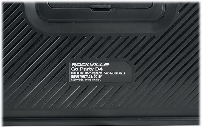 Rockville Go Party D4 30W Portable LED Bluetooth Speaker, Deep Bass, IPX5 Water Resistant, TWS Linking, Long Battery Life, Perfect for Parties and Outdoor Events