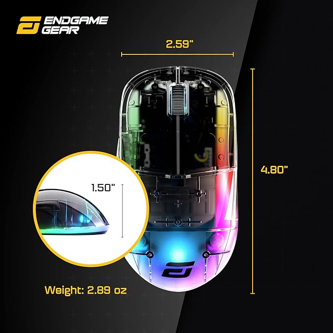 ENDGAME GEAR XM1 RGB Gaming Mouse, Programmable Mouse with 6 Buttons and 16,000 DPI, Dark Reflex