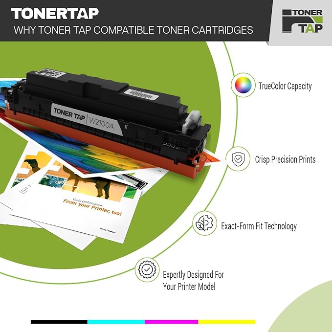 Toner Tap 210A Toner Cartridge Replacement Compatible for HP Color Laserjet Pro 4201dw, 4201dn, HP Color Laserjet Pro MFP 4301dw, 4301dn, 4301fdw - Standard Yield 2,000 Pages Black Toner W2100A