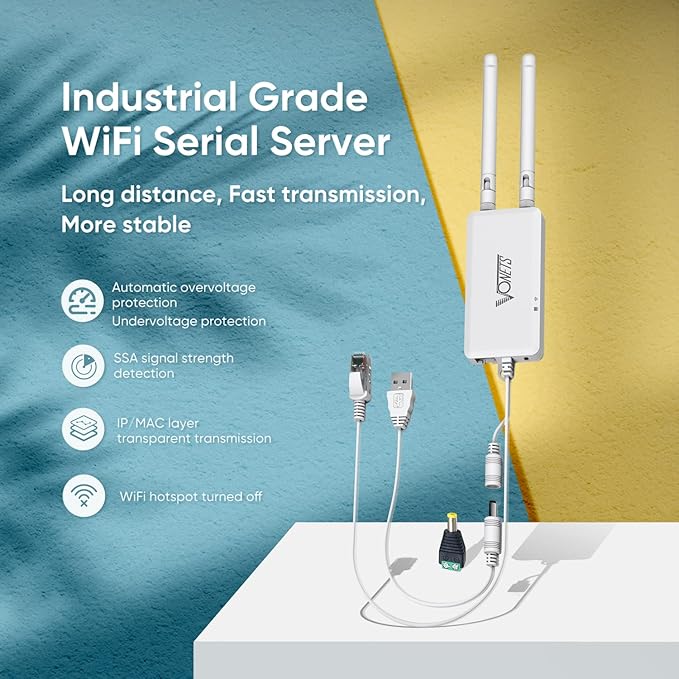 VONETS VAP11S-232 300Mbps WiFi to Ethernet Adapter 2.4G WiFi Bridge/Repeater/Mini Router/ RJ45 to RS232 Serial Server with 2 RJ45 Ports/Antennas USB/DC Powered for DVR Monitor Network Devices