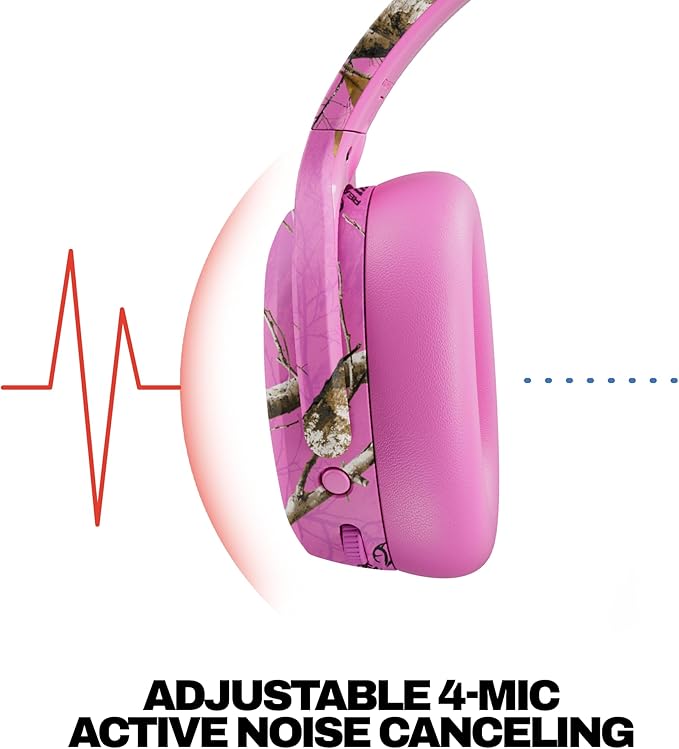 Skullcandy Crusher ANC 2 Wireless Over-Ear Bluetooth Headphones with Multi-Sensory Bass, Active Noise Cancelling, Up to 60 Hours Battery, Microphone for iPhone Android - Realtree Edge Colors White