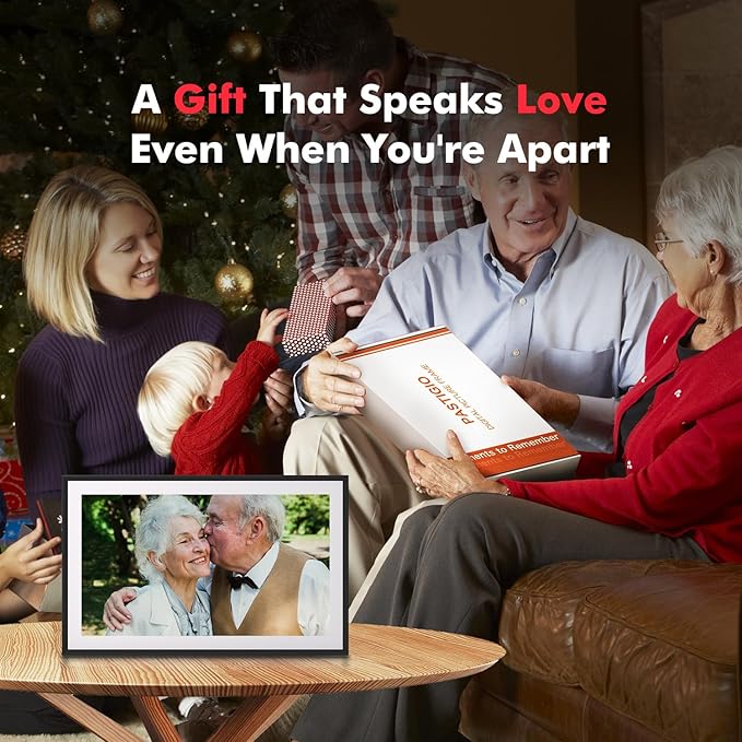 Digital Picture Frame, 15.6 Inch Large Frameo Digital Photo Frame WiFi, 32GB, 1920 * 1080 IPS HD Touch Screen, Tabletop&Wall-Mounted, Share Picture Video, Birthday, Wedding, for Mom