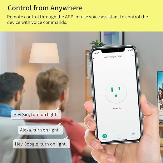 Minoston Matter Smart Plug, Smart Outlet Compatible with Alexa, Apple Home, Google Home, SmartThings, App and Voice Control, 100% Privacy, 2.4G Wi-Fi Only, White, 4 Pack