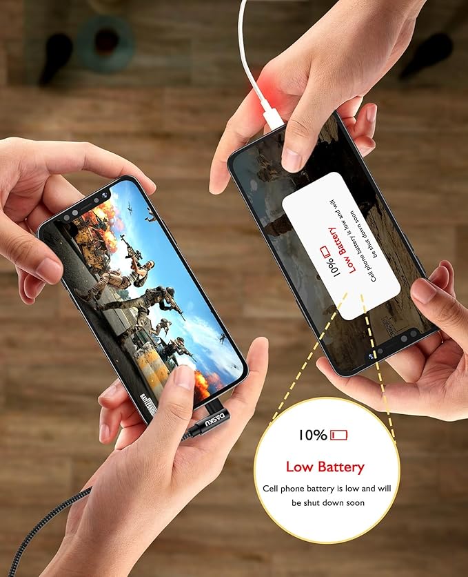 USB C to Lightning Cable for iPhone 2Pack 6FT Right Angle 90 Degree Charging Cable Long Nylon Braided USB C iPhone Charger Compatible with iPhone 14/13/Pro/ 12/Max/11/XS/XR/8/Plus