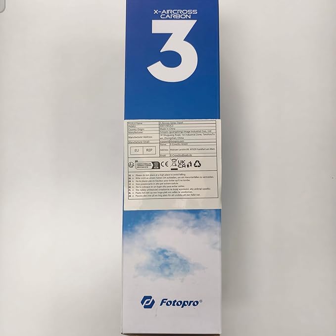 Fotopro Carbon Fiber Travel Tripod 2.2lbs Ultralight 64 Inch Portable Compact Travel Video Tripod for Camera DSLR Load up to 22lb X-Aircross 3 Lite Video Grey