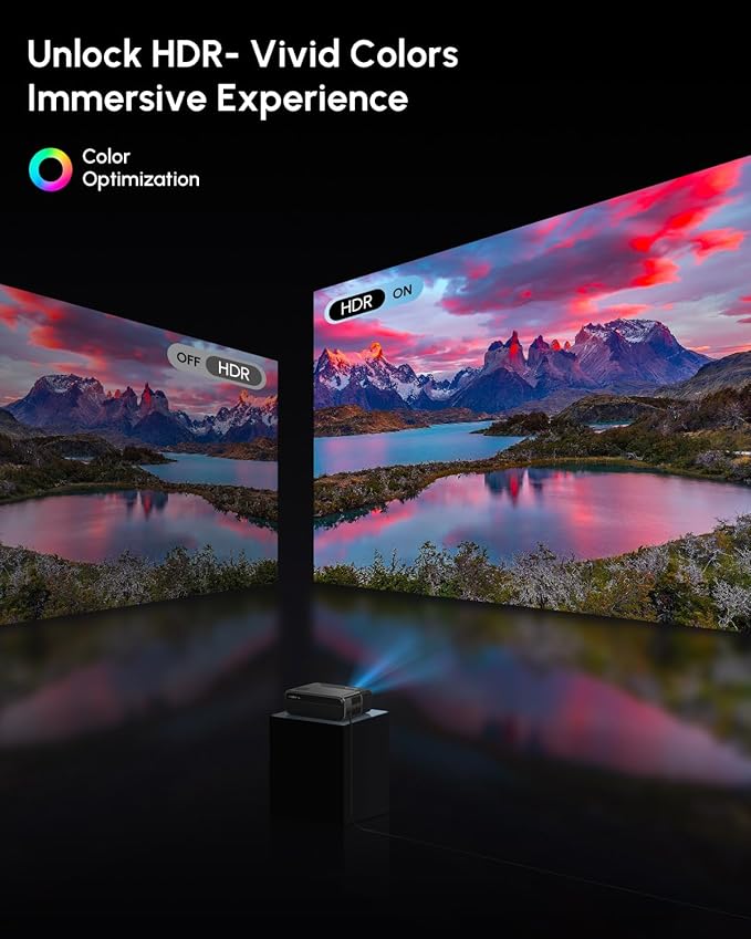 4K HDR Google TV Projector with Netflix Licensed Ultra HD Portable Smart Projector with Wifi6 and Bluetooth 5.4 , HDMI ARC, Dolby Audio, NFC, Auto Focus for Home Theater, Outdoor Movie Indoor, Bedroom