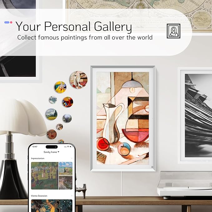 NexFoto 15.6 Inch Touchscreen Digital Picture Frame 64GB, FHD IPS WiFi Digital Photo Frame, Add Photos from Google Photos, Upload Videos via App/USB, Gifts for Newlywed, Wedding, Housewarming, Silver