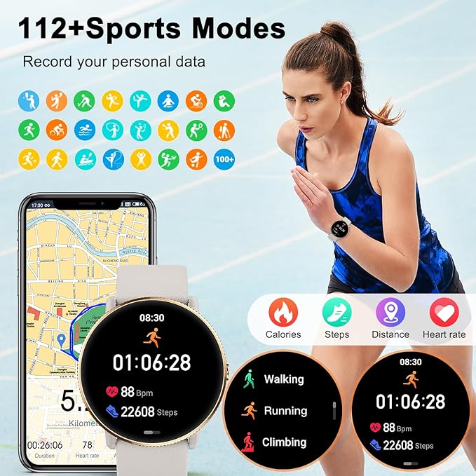 Smart Watch for Women Fitness tracker: Make/Answer Call Smart Watches for Women Waterproof Digital Mens watches Running Smartwatch Android Phone iPhone Samsung Compatible Heart Rate Monitor Step