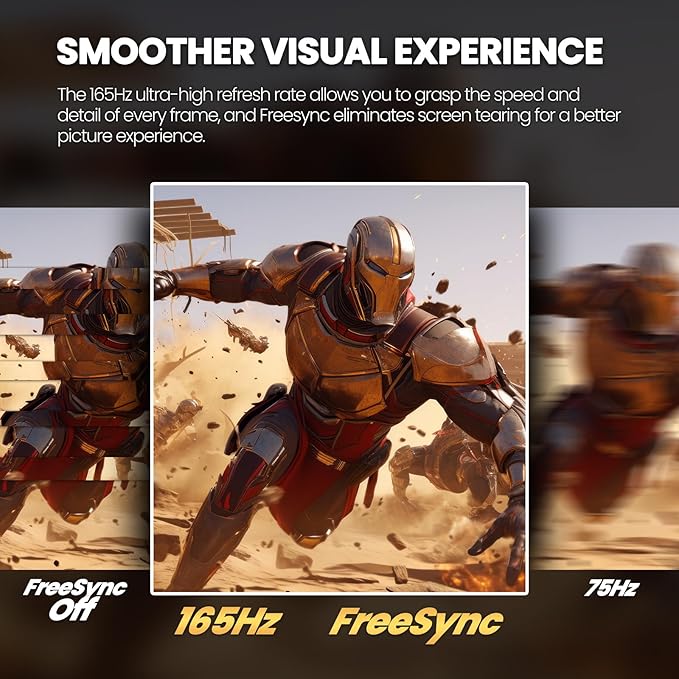 CRUA 34Inch Ultrawide Gaming Monitor, WQHD(3440 * 1440P) 144Hz/165Hz Curved Monitor,120% sRGB, Computer Monitor That Supports AMD Freesync, Wall Mountable Installs(HDMI, DP)-Black