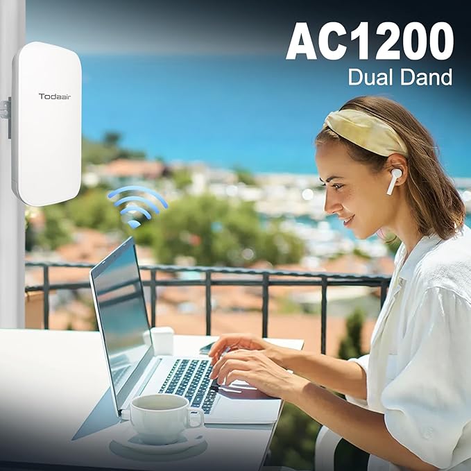 2025 Outdoor WiFi Extender，IP65 Weatherproof，WiFi Booster and Signal Amplifier，Outdoor WiFi Extender for Farm，Courtyard，Factory，Campsite