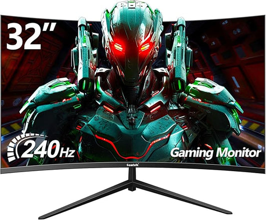 32 Inch Curved Gaming Monitor 240Hz, 1800R PC Monitor Full HD 1080P, Frameless Computer Dispaly with Freesync and Eye Care Technology, Wall Mountable