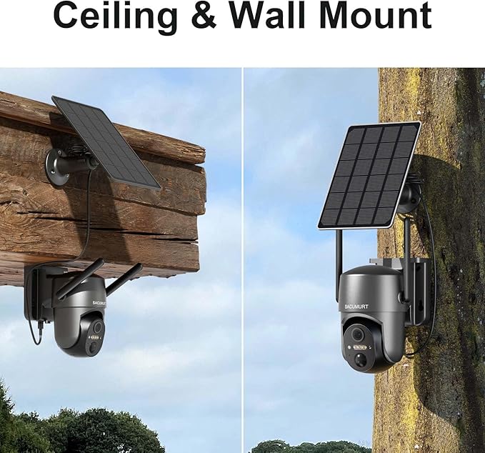 No WiFi Security Camera Outdoor Wireless, Cellular Security Cameras, Solar Camera Outdoor Wireless, 2K HD Color Night Vision, Motion Detection, 2-Way Talk, IP66 Waterproof, 2 Pack