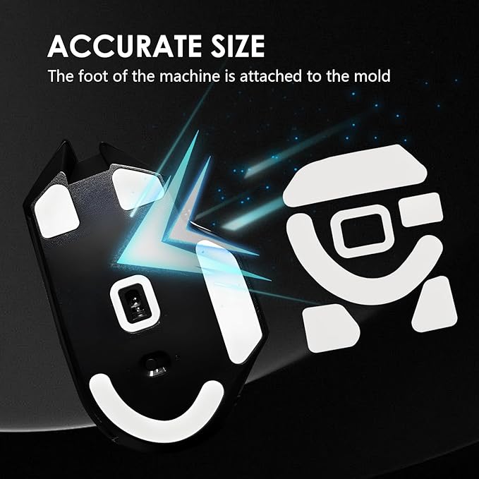 2 Pack V3 X Wireless Esports Gaming Mouse Feet Sliding Stickers, Mice Glass Skates Pad, Replacement Glide Stickers for Smooth Control and Precision on Any Gaming Surface (White PTFE)