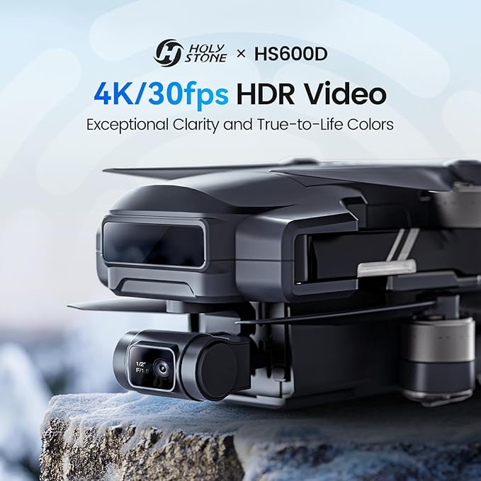Holy Stone HS600D Drone with 8K Camera for Adults, 3-Axis Gimbal, 4K/30fps Video, 48MP Image, 80-Min Flight Time with 2 Batteries,20000ft FPV Transmission Professional Drone,Auto Return,Beginner Mode