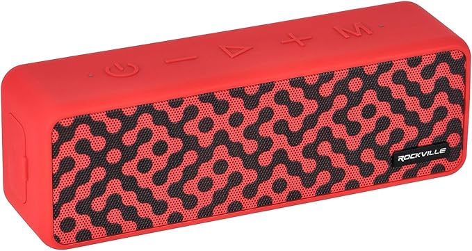 Rockville Faze Red 50W Portable Bluetooth Speaker, TWS Wireless Link, IPX7 Waterproof, 31-Hour Battery, for Outdoor and Home Audio