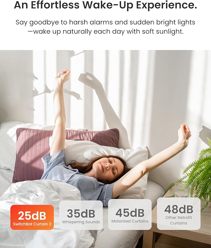 2025 Automatic Curtain Opener 3 Rod, Bluetooth Remote Control Smart Curtain, WiFi & App Control, Add Hub to Compatible with Alexa, Google Home, HomeKit (2025 Curtain Opener*2)