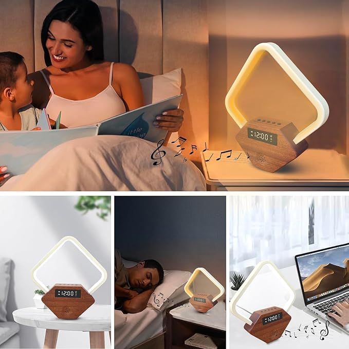 Sunrise Alarm Clock for Bedrooms Heavy Sleepers 15 Sleep Sounds White Noise Machine Baby/Adults 3 Color Table Lamp 10 Ringtones with PD22.5W USB C Fast Charger Birthday Gifts for Women