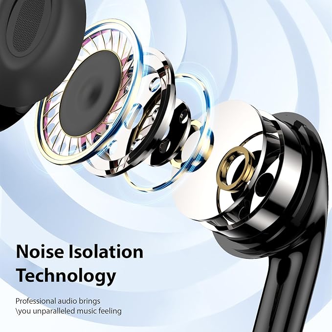 USB C Earbuds, USB Type-C Headphones for iPad 10th Generation iPhone 17 Pro 16 15 Plus iPad 11th Gen A16 Air 6 Wired Earphones with Microphone Volume Control Noise Isolating HiFi Stereo Headset Black