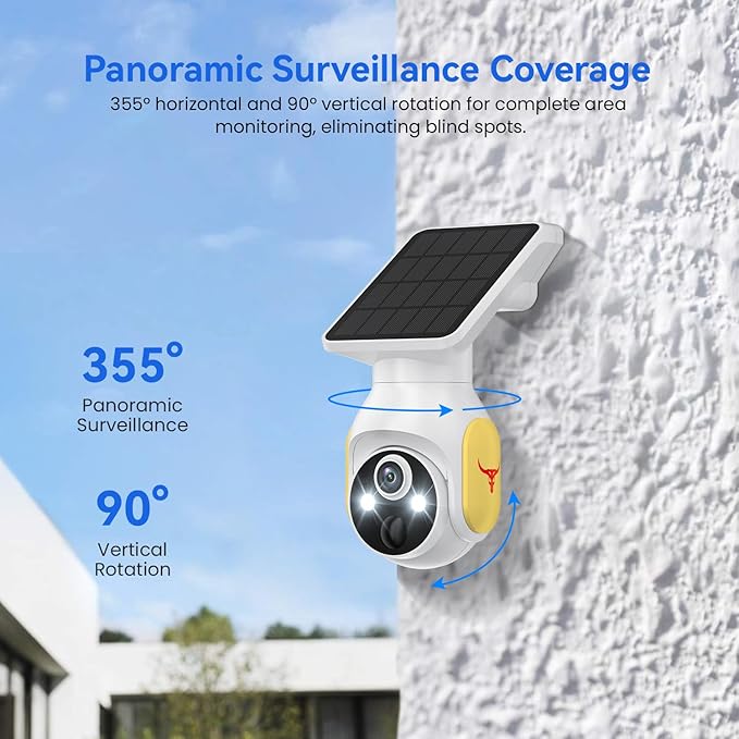 4G LTE Cellular Security Camera, SIM Card Included, No WiFi Needed, AI Motion Detection, Pan Tilt, 2-Way Talk, Night Vision, Works with Verizon/AT&T/T-Mobile