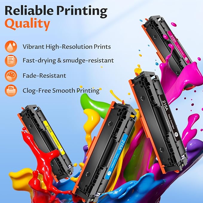 215A Toner Cartridges M183fw Toner Compatible for HP 215A Toner cartridges 4 Pack (with Chip) M183fw M182 M155 215A Toner cartridge for Color Laser Jet Pro MFP M183fw M183fdw M182n M182nw M155a M155nw