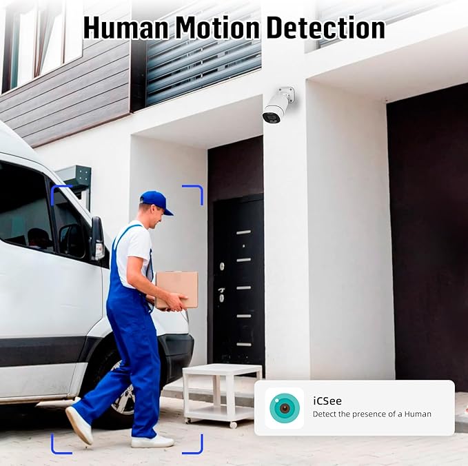 8CH Wired Security Camera System,H.265+ Surveillance Video Recorders with 2 x 2592P 5MP Wired IP66 Bullet Cameras,for Indoor Outdoor Use,500G HDD Included, Email Alert,Mobile APP & PC Remote