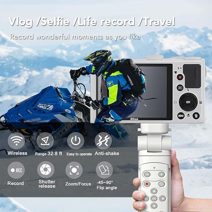 AODELAN Remote Control Wireless Shooting Grip Tripod Grip for Nikon Z50, P1000, B600, A1000, P950 (Withe)