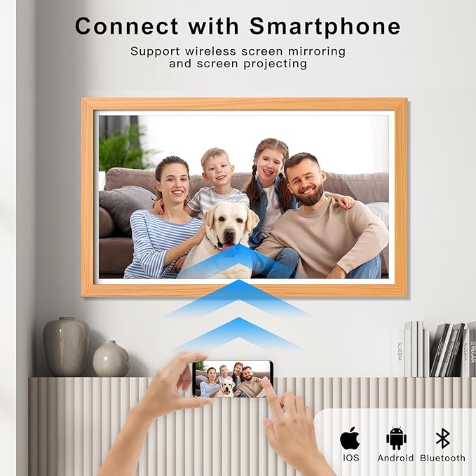 21.5-inch Digital Picture Frame Dual-WiFi Digital Photo Frame - 1080P Video Playback, Smartphone Syn Screen, 32GB, Share Photo Video via App Email, Unlimited Cloud Storage, Wall Mounted for Home Decor