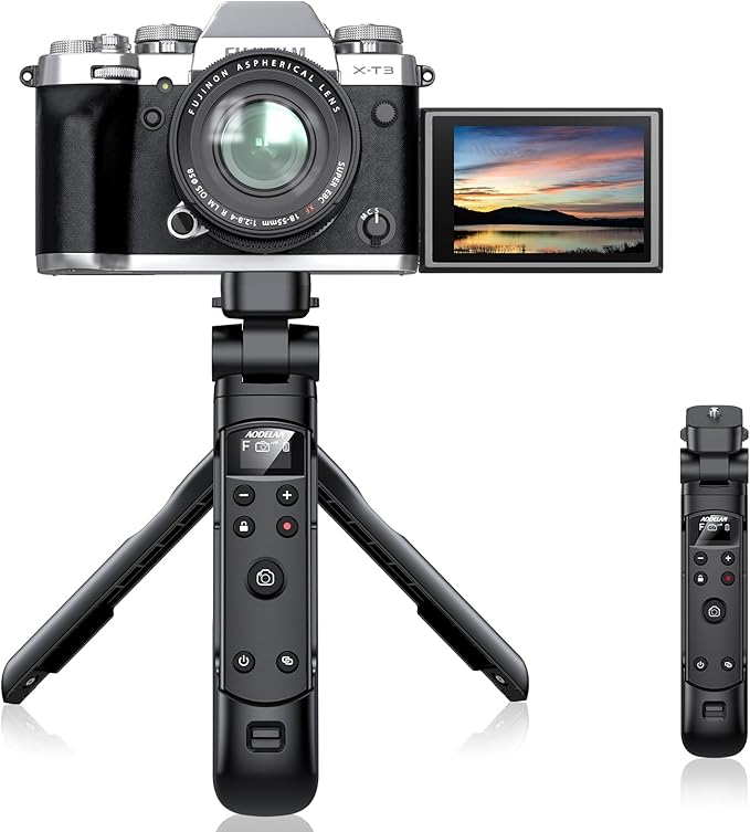 for Fujifilm Camera Tripod with Rechargeable Shutter Release,AODELAN Shooting Grip Wireless Remote Control Handle for Fuji X-T30 II, X-S10, X100VI, X-H2S, X-H2, X-T5, X-T4, X-T3, X-S20, X-T50, X-T30
