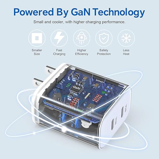 USB C Wall Fast Charger Block,35W 2-Port Type C Charger Fast Charging Block PD Power Charger Adapter+QC 3.0 USB Multiport Charger Brick for Apple iPhone 17/16/15/14/13 Pro Max,iPad,Galaxy S25/24-2Pack