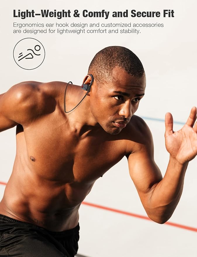 Otium Bluetooth Earbuds Wireless Headphones Bluetooth Headphones, Sports Earbuds, IPX7 Waterproof Stereo Earphones for Gym Running 15 Hours Playtime Sound Isolation Headsets,Black