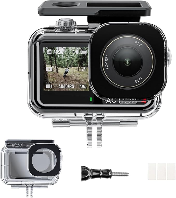 Waterproof Case for DJI Osmo Action Camera 5 Pro/4/3,with Anti-Fog Underwater Housing Shell Cage Supports 45M/148FT Diving Housing Protective Shell Underwater Accessories Kit