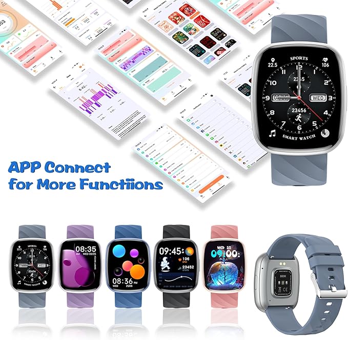 Smart Watch for Kids Fitness Activity Tracker for Boys Girls, Waterproof, Puzzle Games, Alarm Music, Sport Mode, Heart Rate, Sleep, Pedometer, Children Smartwatch Birthday Gift for Teens, Silver