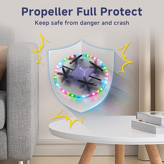 Mini Drone for Kids, Small Beginners Small RC Drone Quadcopter Drones, 2.4G Remote Control Toy with LED Lights, One Key Take Off/Landing, 360° Spinning, 90 Degree Circle Flight Gifts for Boy Girl