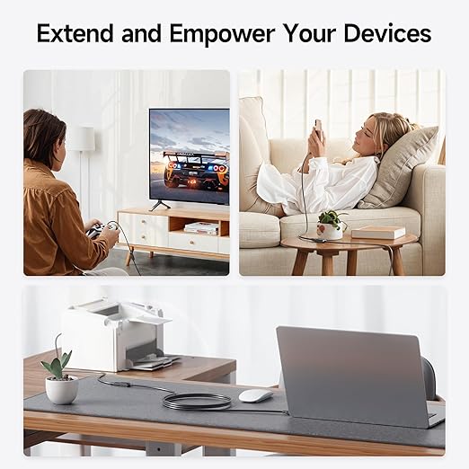 Cable Matters 2-Pack 5Gbps USB Extension Cable - 6ft, USB 3.0 Extension Cable, Male to Female USB3.0 Extender, Compatible with Webcam, VR Headset, Printer, Hard Drive, Black