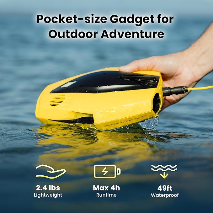CHASING DORY Underwater Drone - Palm-Sized 1080p Full HD Underwater Drone with Camera for Real Time Viewing, APP Remote Control (Y ellow)