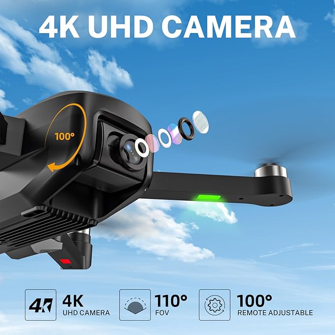 H330 Drone with Camera 4K, 5G Long Range WiFi FPV for Adult Beginners and Kids, Brushless Motor, Optical Flow, Altitude Hold,30 Mins Fly Time Remote Control RC Quadcopter with 2 Batteries