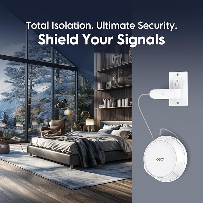 Wall Mount Holder for TP-Link Deco BE23/BE25/BE3600/BE5000 WiFi 7 Mesh Wi-Fi System – Space-Saving Bracket with Hidden Cable Management, Secure & Stylish Design for Home and Office(White, 2-Pack)