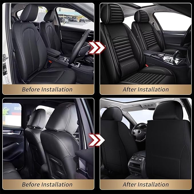 TTX LIGHTING 2 Front Car Seat Covers Custom Fit for Kia Sportage 2009-2026 Seat Covers Cushion Faux Leather Compatible with Airbag(2 Front seat,Black)