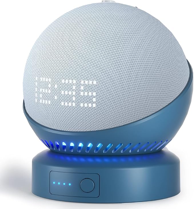 Battery Base for Echo d0t 5th Generation Portable Echo D0t 4th Generation and Homepod Mini Battery Stand Accessories Not Including DOT Speaker (Blue)