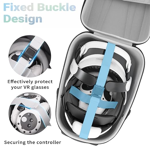 FOREGOER Carrying Case for Meta Quest 3/Oculus Quest 2, Hard Travel Storage Case Compatible with Meta Oculus Quest 2 Headset, Quest Pro and Accessories (Green)