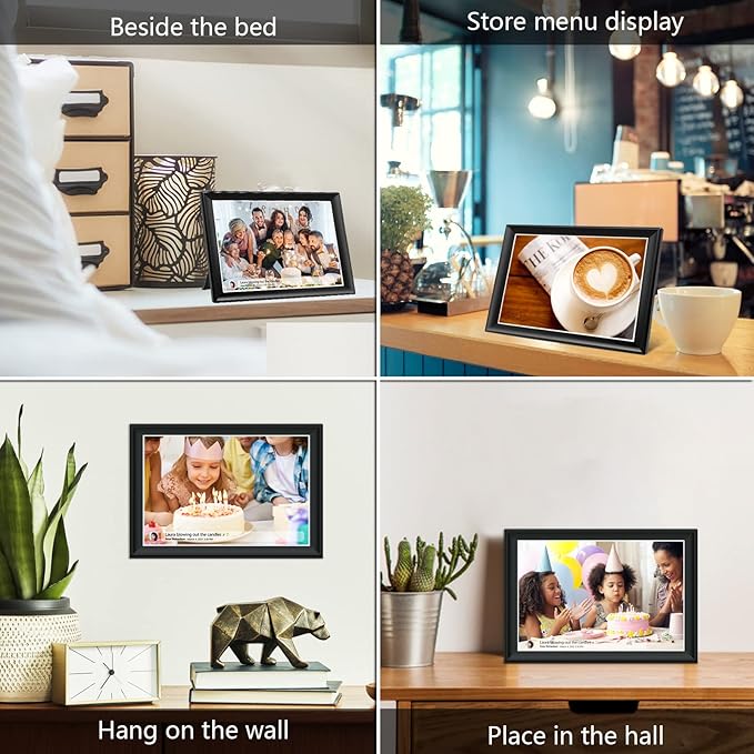 64GB FRAMEO 10.5 Inch Smart WiFi Digital Photo Frame 1920x1280 FHD IPS LCD Touch Screen, Auto-Rotate, 64GB Storage, Support SD Card & USB Drive, Share Moments Instantly via Frameo App from Anywhere