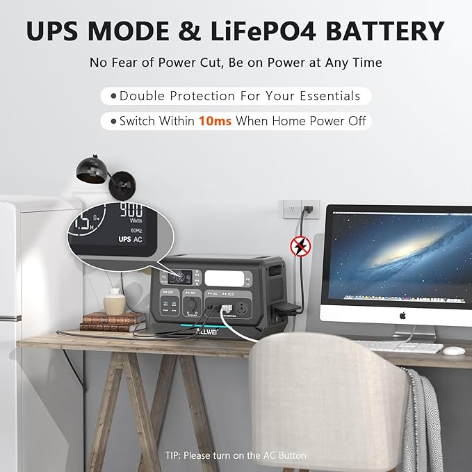 ALLWEI LiFePO4 Solar Generator 2400W(Surge 4800W) with 2x 400W Solar Panels, 2048Wh Portable Power Station, 4 AC Outlet, Expandable to 10240Wh, UPS Battery Generator for Outdoor RV Camping Home Use