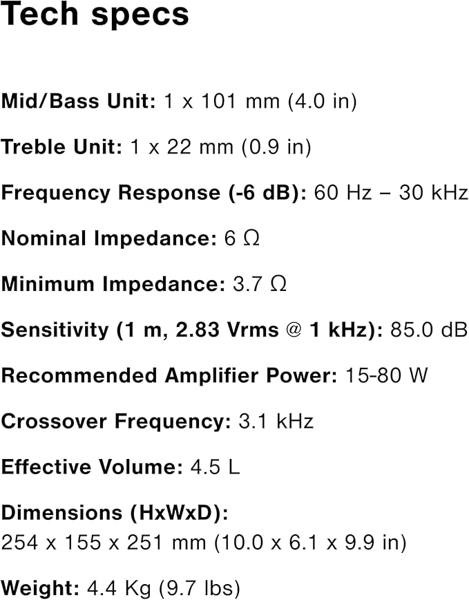 Q Acoustics 3010c Compact Bookshelf Speakers Pair Satin White - 2-Way Reflex Enclosure Type, 4" Bass Driver, 0.9" Tweeter - Stereo Speakers/Passive Speakers for Home Theater Sound System