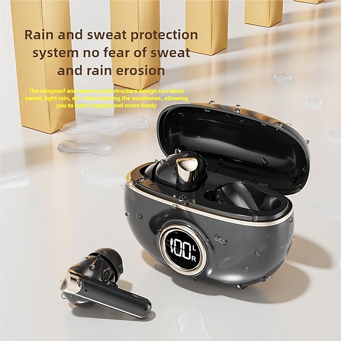 Wireless Earbuds, Bluetooth 5.4 Headphones Bass Stereo, Ear Buds with Noise Cancelling Mic LED Display, IP7 Waterproof in Ear Earphones, 42H Playtime for Laptop Pad Phones Sports Workout