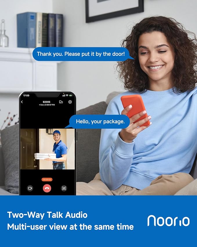 Noorio Security Cameras Wireless Outdoor Magnetic, 1080P Battery Powered Indoor Cameras for Home Security, Smart Motion Detection Outdoor Pet Dog Camera, Free Local Storage MagCam, 2.4G WiFi, B200S